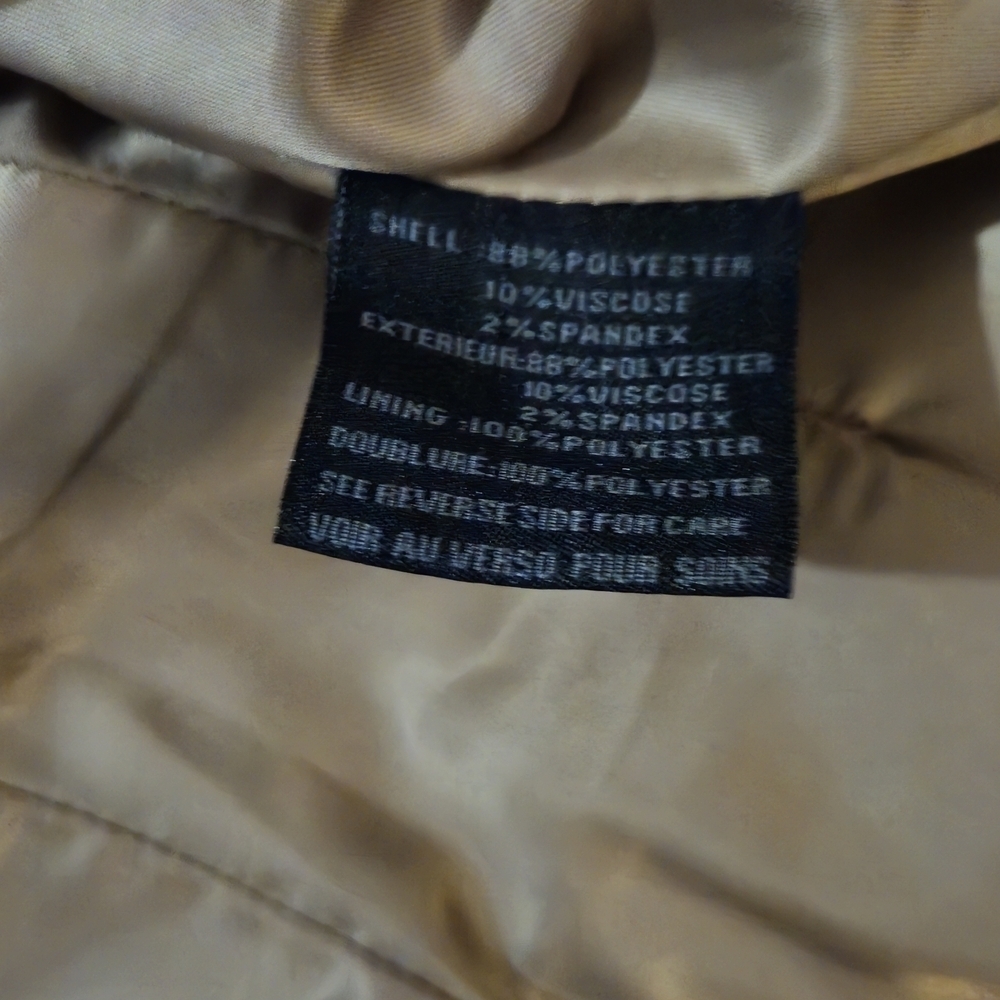 Steve Madden Tan High-Low, Skirted Hem Trench Coat - Size - Small - Picture 9 of 13